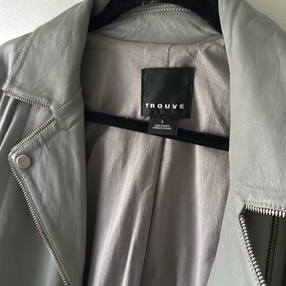 Trouve grey leather jacket - Picture 3 of 6